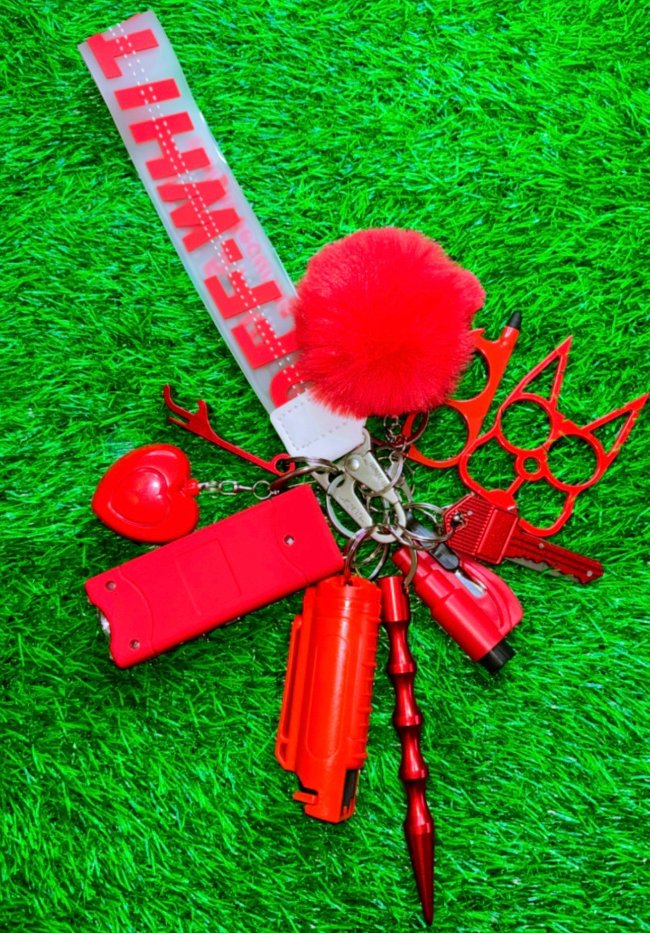 12PCS SAFETY KEYCHAIN SET