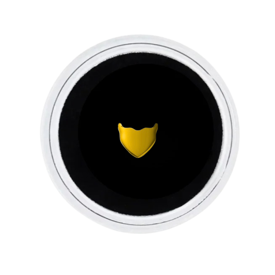 18K GOLD TOOTH GEM HEART WITH HORNS