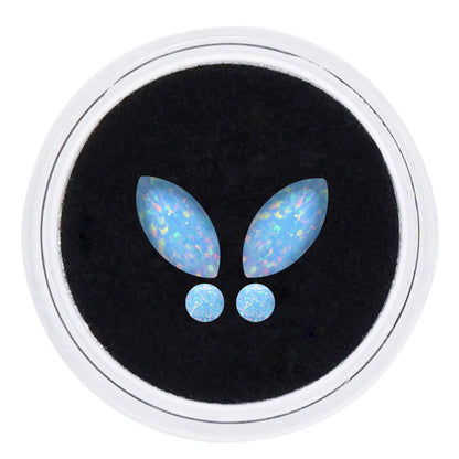 BUTTERFLY SET OPAL TOOTH GEMS