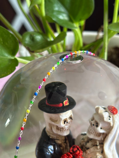 RAINBOW ENAMEL CHAIN DOT CABLE- PERMANENT JEWELRY