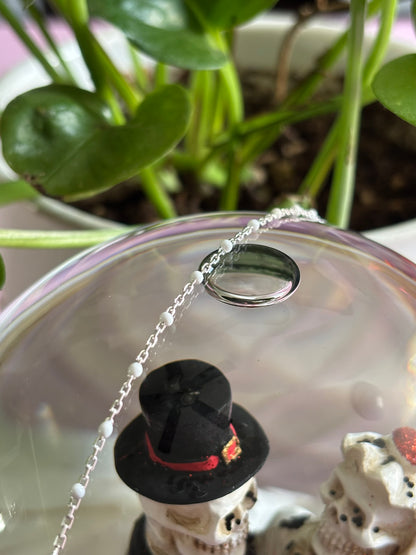 WHITE ENAMEL CHAIN - DOT CABLE PERMANENT JEWELRY