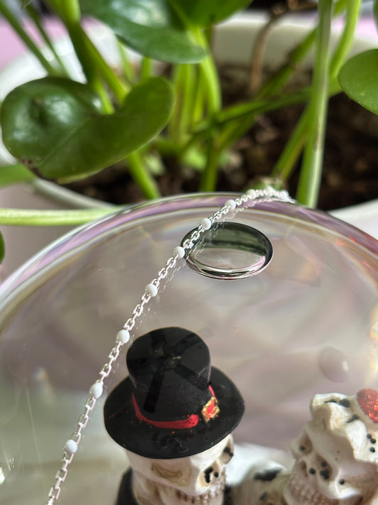 WHITE ENAMEL CHAIN - DOT CABLE PERMANENT JEWELRY