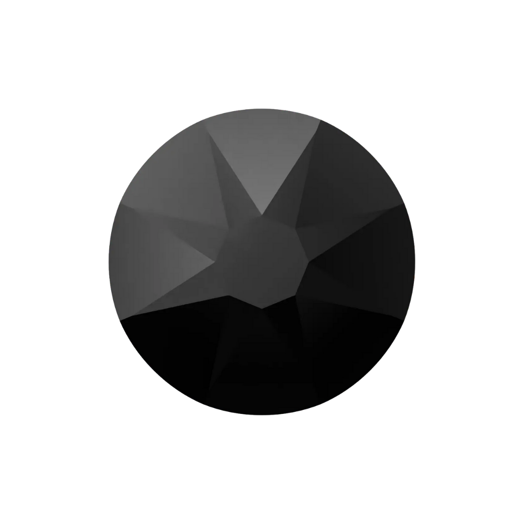 JET HEMATITE - SWAROVSKI ROUND TOOTH GEMS